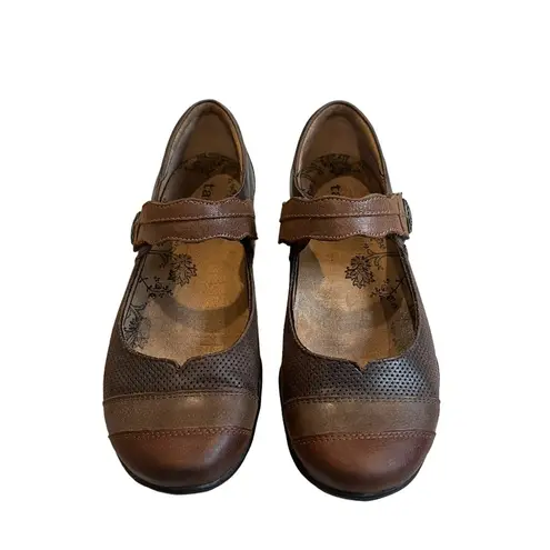 Taos Bravo Mary Jane Loafers Slip On Shoes Whiskey Brown, Sz 7.5