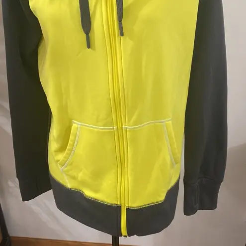 Nike  Just Do It spell out therma-fit zip athletic hoodie yellow and gray size XL