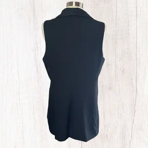 Bisou Bisou Black Ruffle Trim Women’s Vest, XL