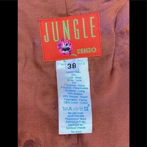 Kenzo jungle wool embroided jacket small Orange