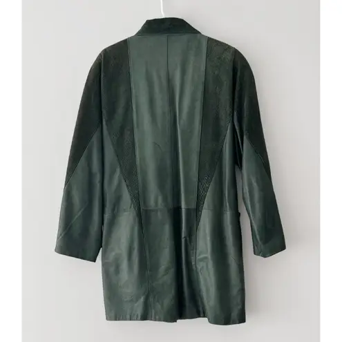 Vintage 80's 90's Pelle NY Milano Green Snake Print 100% Leather Jacket Size M Size M