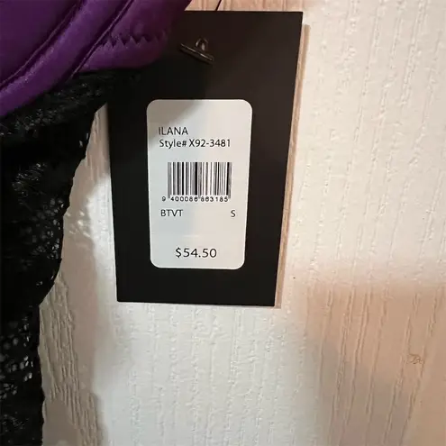 Frederick's of Hollywood Women's Purple Satin Lace Bodysuit Size Small NWT