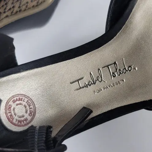 Isabel Toledo For Payless Mary Jane Ankle Strap Wedge Heel Sandals Shoe Size 8.5 Black