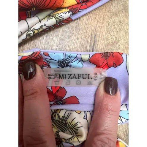 Zaful Floral Bikini Set - Mauve, Size 6