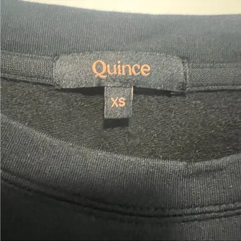 Quince New SuperSoft Fleece Crew Black, New with Out Tags