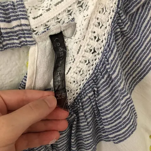 Ban Jara Blue Stripe Off the Shoulder Shift Dress NWOT