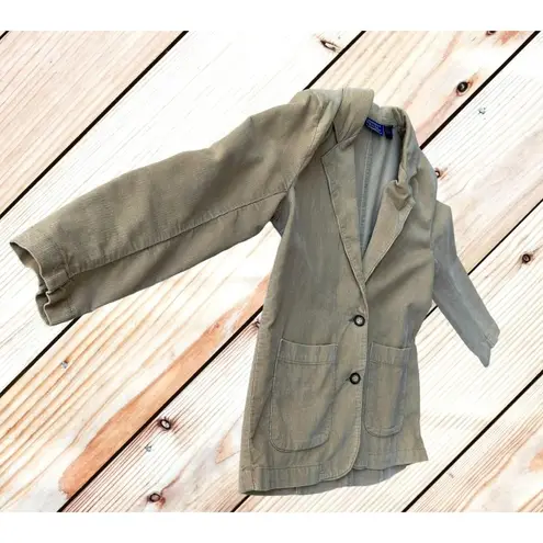 Vintage Willow Ridge Corduroy Jacket Sz 6P Petite Tan Button Front Pock…