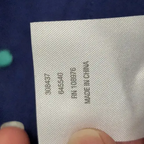 36.5 Lemon Way Navy Poplin Embroidered Polka Dot Button Down Size Small