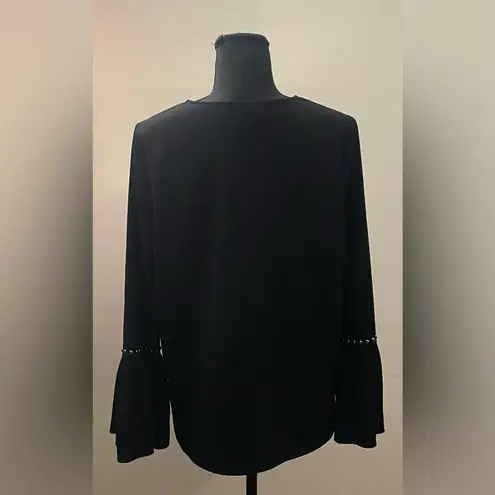 Karen Kane - Elegant Western Black and Silver Blouse Size M