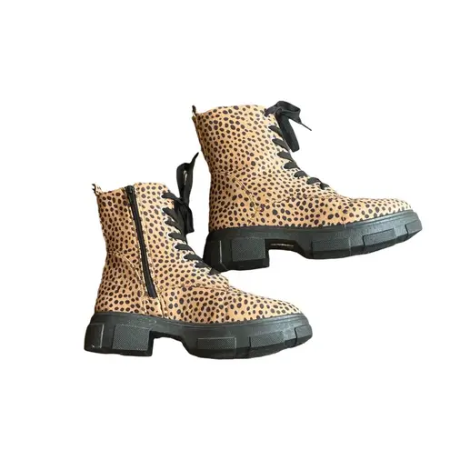 Olivia Miller Normie leopard print combat boots