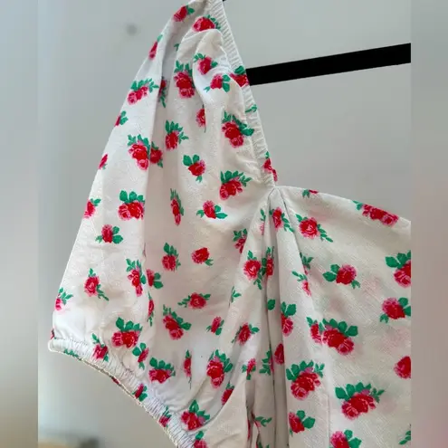 VERO MODA Sweetheart Neck Minidress with Puff Sleeves in Floral Size Large.