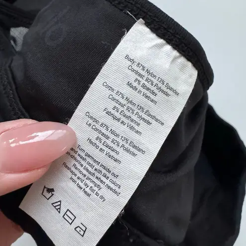 Alo Yoga  Starlet Large Cross Front Logo Black Strappy Sports Bra Size XS