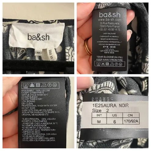 Ba&sh Aura Blouse Black Size Medium
