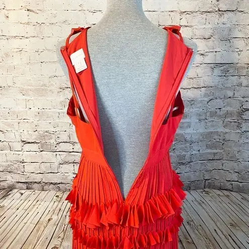 Foxiedox Red Love Pleated Ruffle Valentine V
Neck Sleeveless Dress Size M