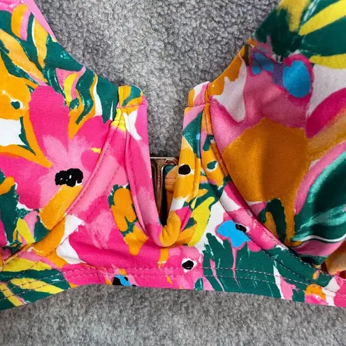 Anne cole  V Wire Bikini Top Sunshine Floral Women's Medium Pink Swim