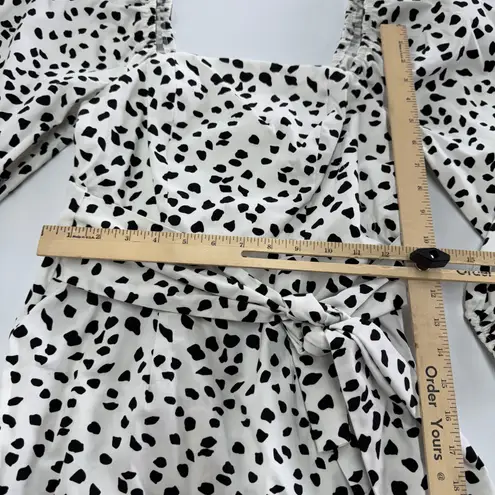 River Island ‎ Dress Womens 4 US White Black Printed Puff Sleeve Mini