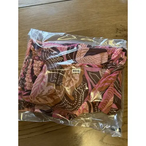 Sunny Leigh Top Womens Size M Retro Floral Long Sleeve V Neck Pleated Ruffles