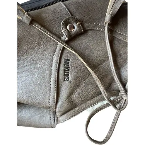 Womens Muks Luks Vegan Leather Shirley Slate Gray Sherpa Boot Bootie