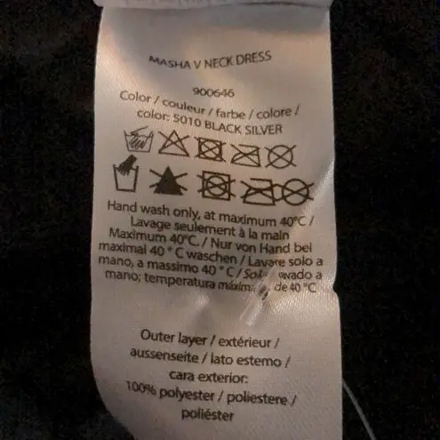 Rotate Birger Christensen Masha V-Neck Black Silver Sequin Dress Paillette sz M