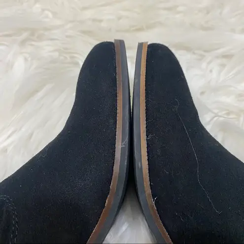 Crevo Jade Leather Suede Block Heel Bootie Leopard Animal Print size 8.5 Black