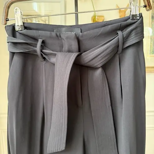 Equipment Femme Black High Waisted Belted Taper Trousers $325 2