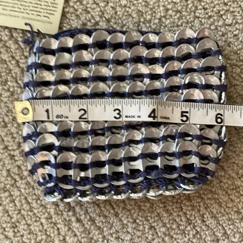 Pop Top Soda Can Tops Makeup Bag Cosmetic Case NWT Blue