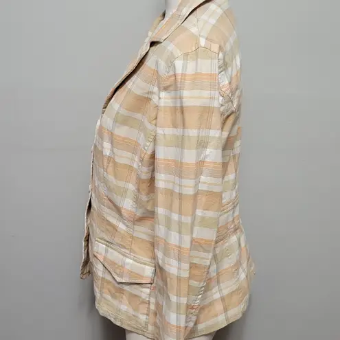 Ny&co NY& peach plaid woven blazer size 12