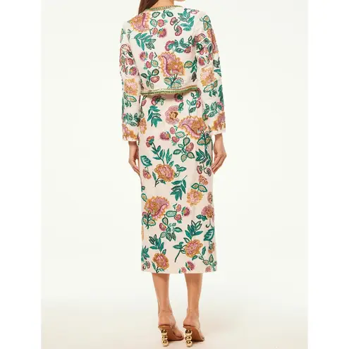 MISA Los Angeles Embellished Floral Cropped Jacket Women's Size L