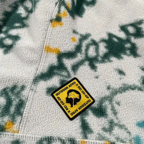 REI Coop Outdoor Afro Hoodie Small Pullover 1/4 Zip Hiking Packable Travel Flaw Green