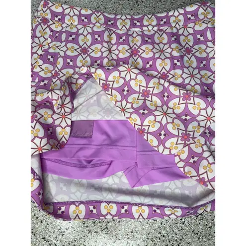 EP Pro Purple White Floral Geometric Golf Skort Size 6