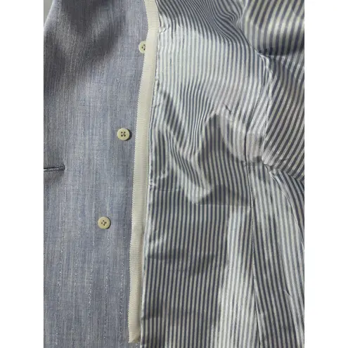 Veronica Beard Gaya Dickey Blue Faux Double Breasted Blazer Coat Jacket Size 8