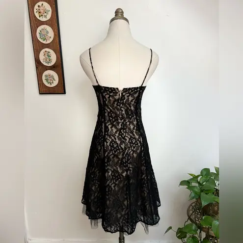 City Triangles Vintage 90s Whimsigoth Black Lace Tea Dress