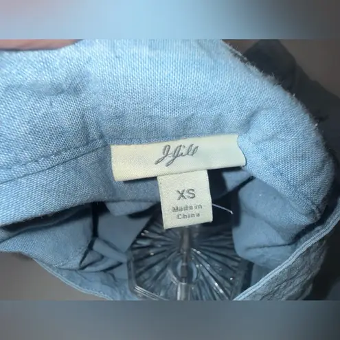 J Jill Tunic Top Toggle Buttons Light Wash Denim Asian Vintage Womens Size XS Blue