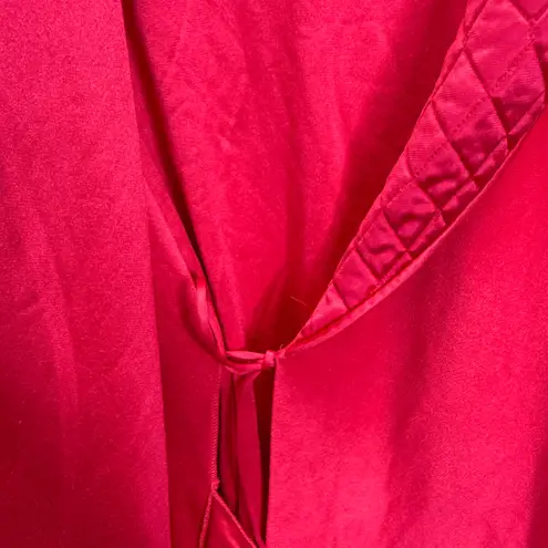 Vanity Fair Vintage Fleece Robe Housecoat Size M Bright Pink Nylon Blend Quilted