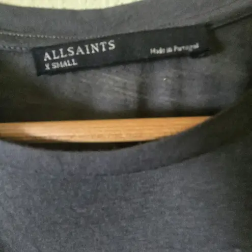 ALLSAINTS T-Shirt Cold Shoulder Top Short Sleeve Tee XS