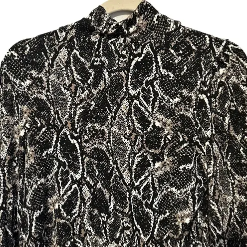 Peyton Jensen Cici Snakeskin Print Turtleneck Size Medium