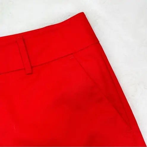 New York & Company Cherry Coral Red Cuff Hem Chino Suit Shorts 8