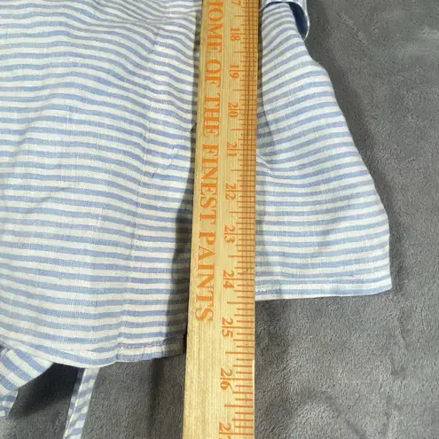 Vineyard Vines  Linen Wrap Top Women's Small Blue Stripes Beach Nautical Summer