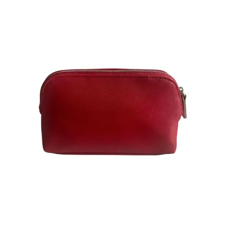 BRICS Red Leather Travel Cosmetic Makeup Toiletry Bag