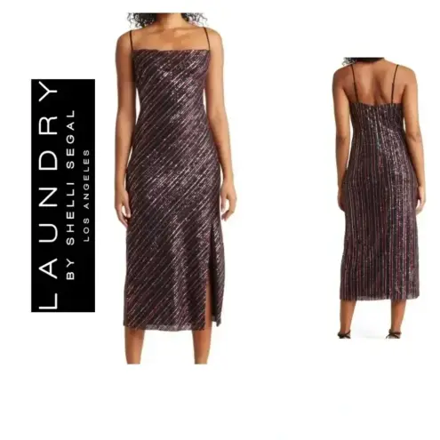 Laundry by Shelli Segal 🆕  COLORFUL SEQUIN SLIP DRESS 10🆕