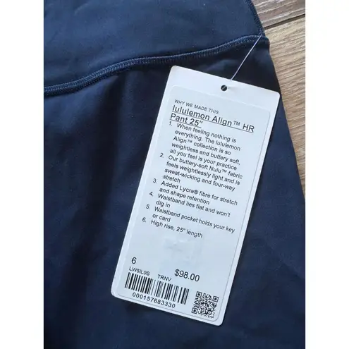 Lululemon  Align High Rise 25” True Navy Size 6 NWT thumbnail 4