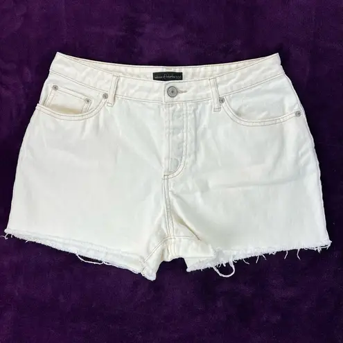 House of Harlow 1960 Cream White High Rise Cutoff Jean Shorts 28