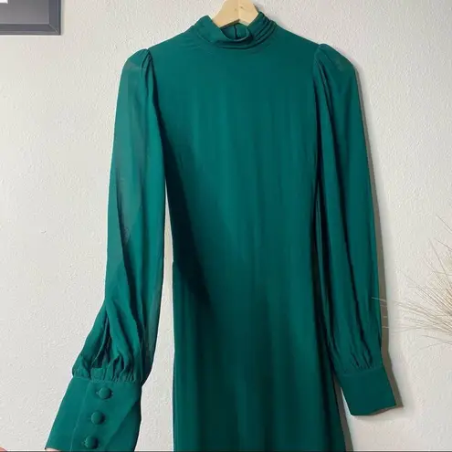 Reformation  Dress Midleton Open Back Emerald Green Maxi Gown Size 2 NWT