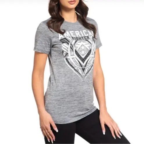 American Fighter x Affliction Women Hancock Grey T-Shirt Tee Size Small