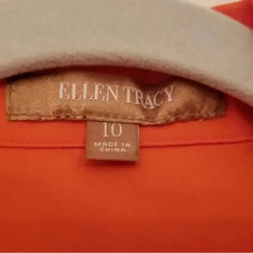 Ellen Tracy Vibrant Orange Button-Down Shirt
