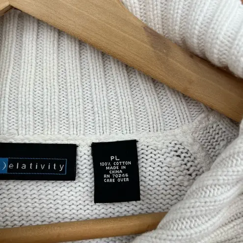 Relativity 1/4 Zip Cream Sweater- 100% Cotton. Petite Large