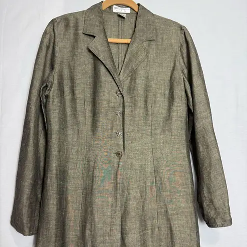 Parisian Signature Khaki Long Sleeve Collar Dress Green Size 6