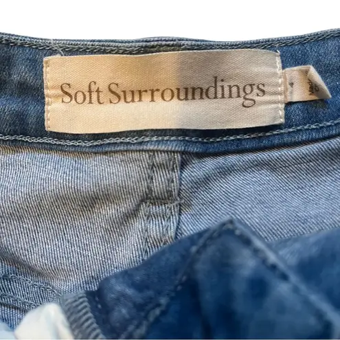 Soft Surroundings Ultimate Denim Straight Cropped Piece Two Tone Jeans