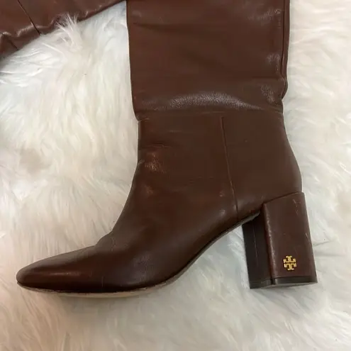 Tory Burch  Brooke Slouchy Leather Block-heel Knee Boots Size 7.5 VGUC B44