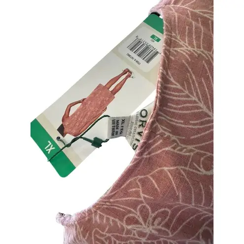 Orvis Linen Knee Length XL Pink Tropical Summer Sleeveless X Large Pockets NEW